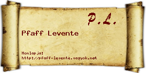 Pfaff Levente névjegykártya